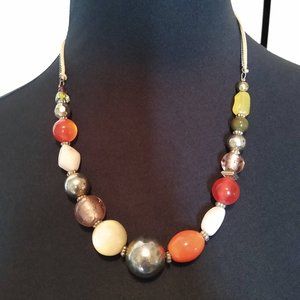 multi colored beads necklace boho chic